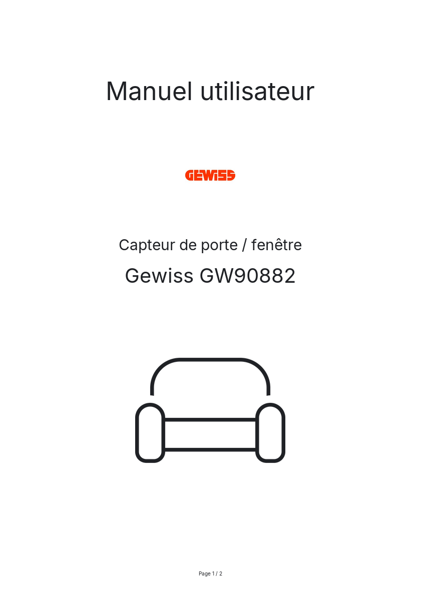 Page n°1 - Manuel utilisateur Gewiss GW90882