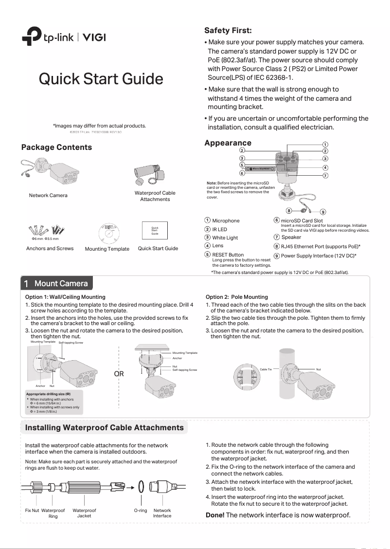 Page n°1 - Manuel utilisateur TP-Link VIGI C350