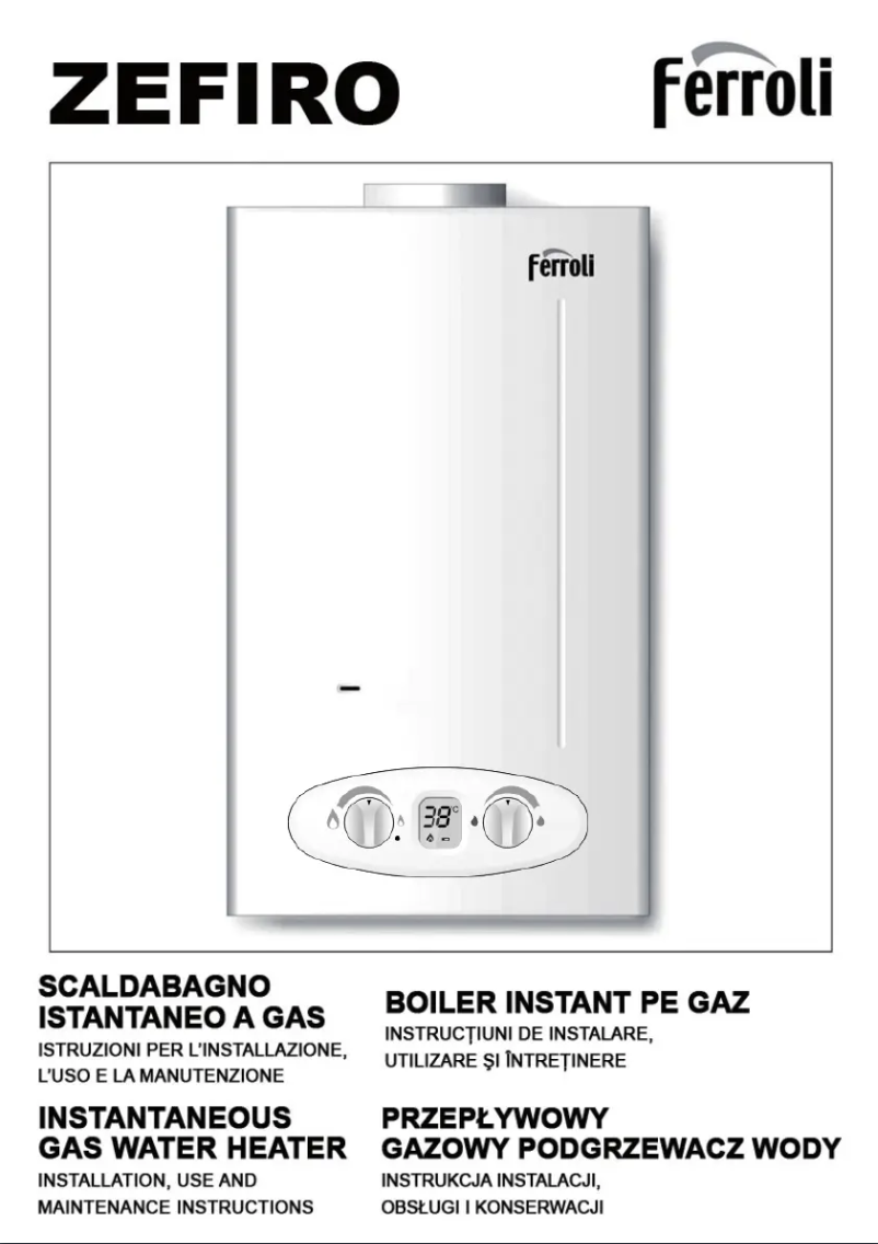 Image de la première page du manuel de l'appareil Zefiro