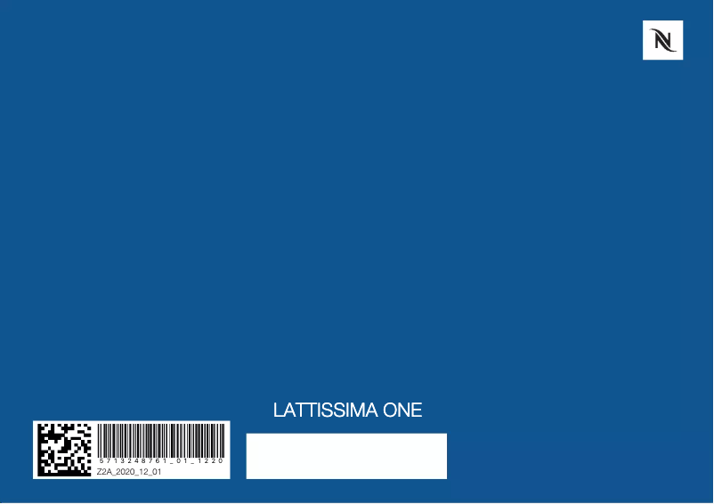 Page 1 de la notice Manuel utilisateur Nespresso Lattissima One