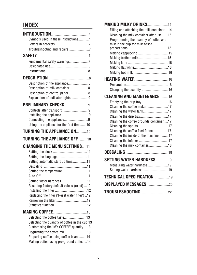 Page n°1 - Manuel utilisateur DeLonghi Perfecta ESAM 5500