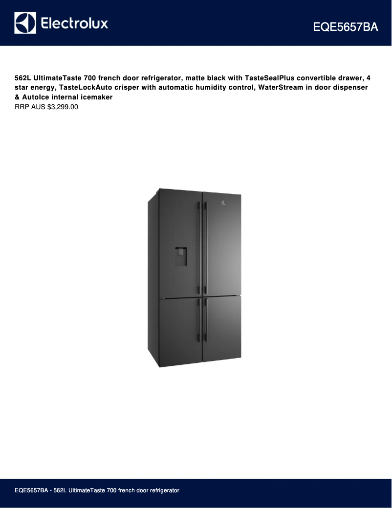 Imagen de la primera página del manual del dispositivo EQE5657BA