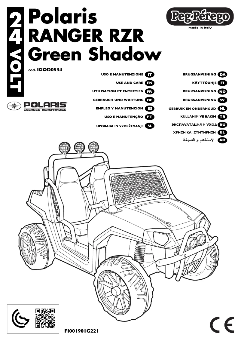 Page n°1 - Manuel utilisateur Peg Perego Polaris Ranger RZR