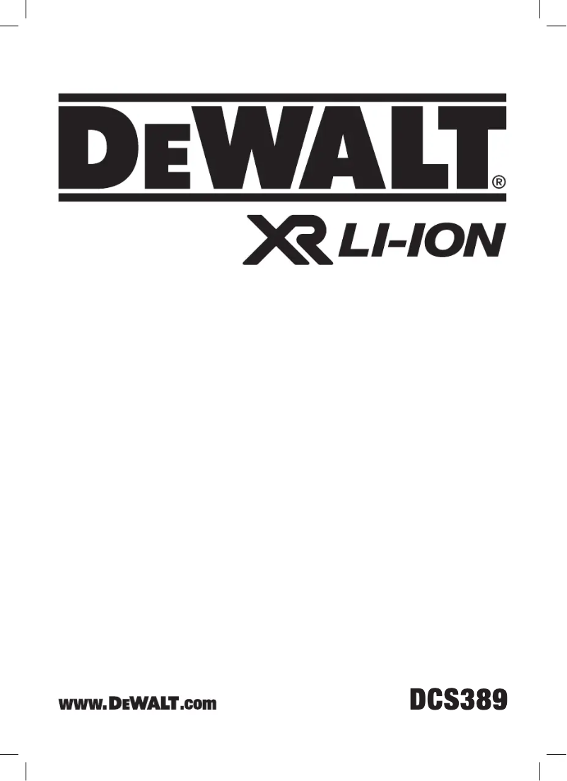 Page n°1 - Manuel utilisateur DeWalt DCS389