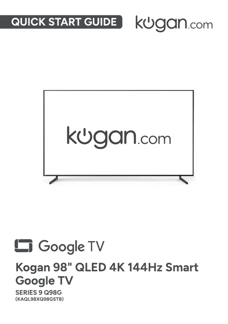 Page 1 de la notice Manuel utilisateur Kogan KAQL98XQ98GSTB