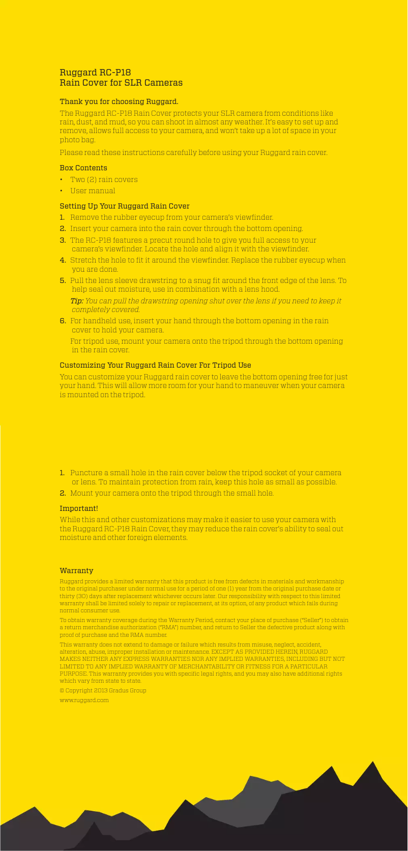 Page 1 de la notice Manuel utilisateur Ruggard RC-P18