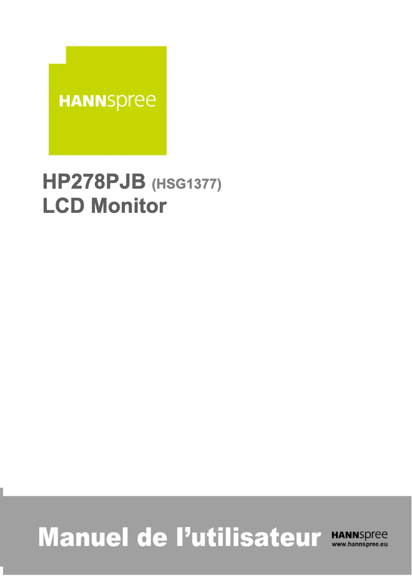 Page 1 de la notice Manuel utilisateur Hannspree HP 278 PJB