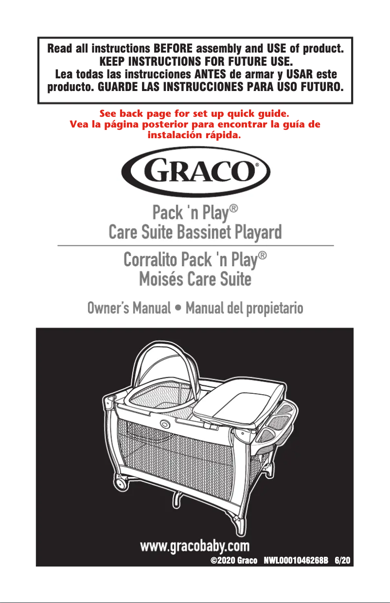 Page 1 de la notice Manuel utilisateur Graco Pack 'n Play Care Suite Bassinet Playard
