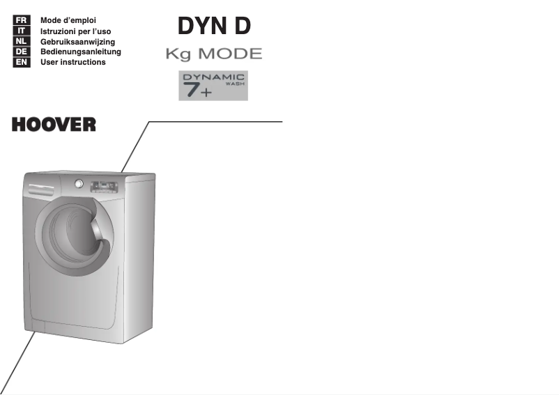 Page n°1 - Manuel utilisateur Hoover DYN 7165D-84
