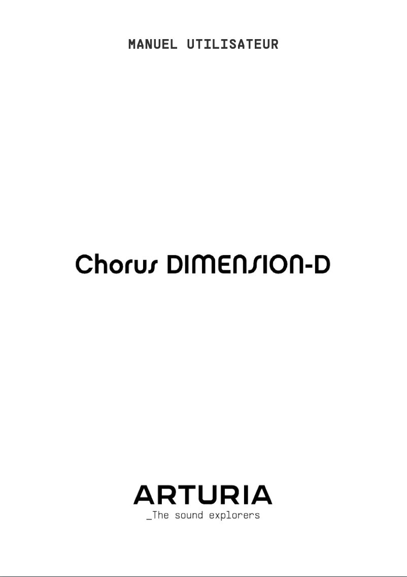 Page 1 de la notice Manuel utilisateur Arturia Chorus Dimension-D