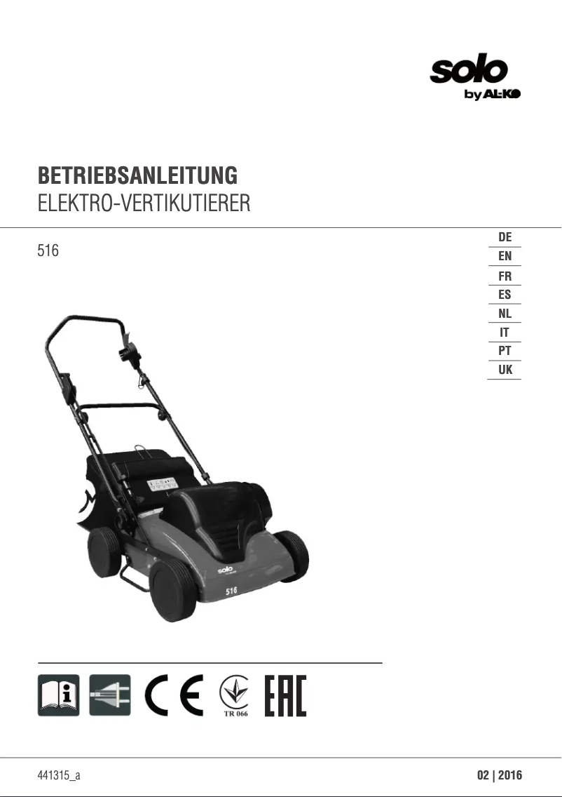 Página 1 del manual Manual de usuario Solo 516