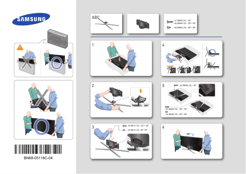 Page 1 de la notice Guide d'installation Samsung UE32F6200AK