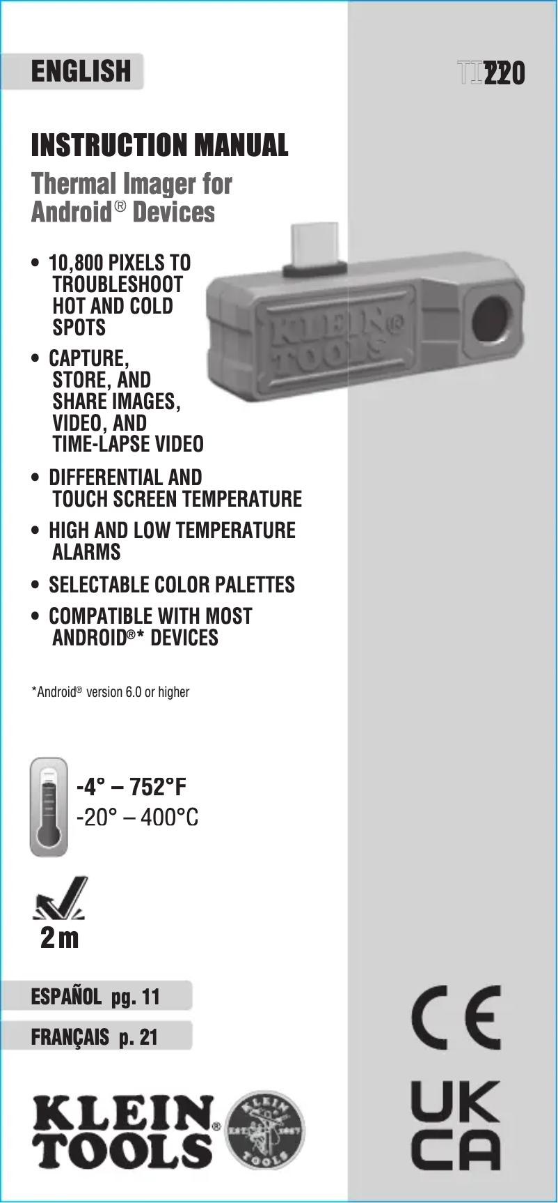 Page n°1 - Manuel utilisateur Klein Tools TI220
