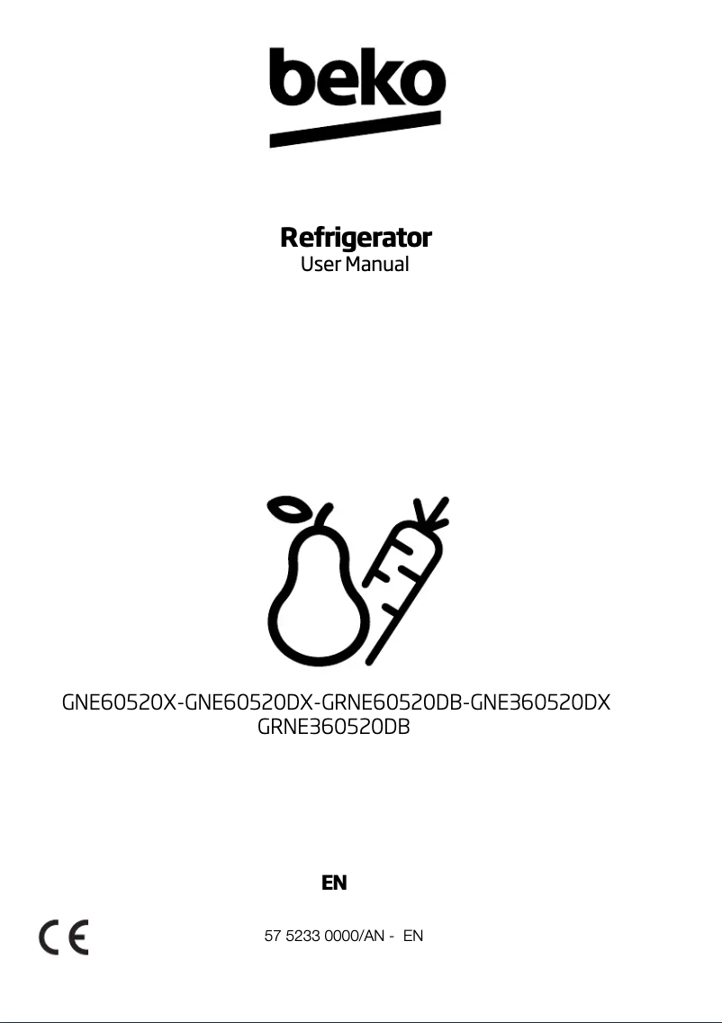 Page 1 de la notice Manuel utilisateur Beko GNE360520D