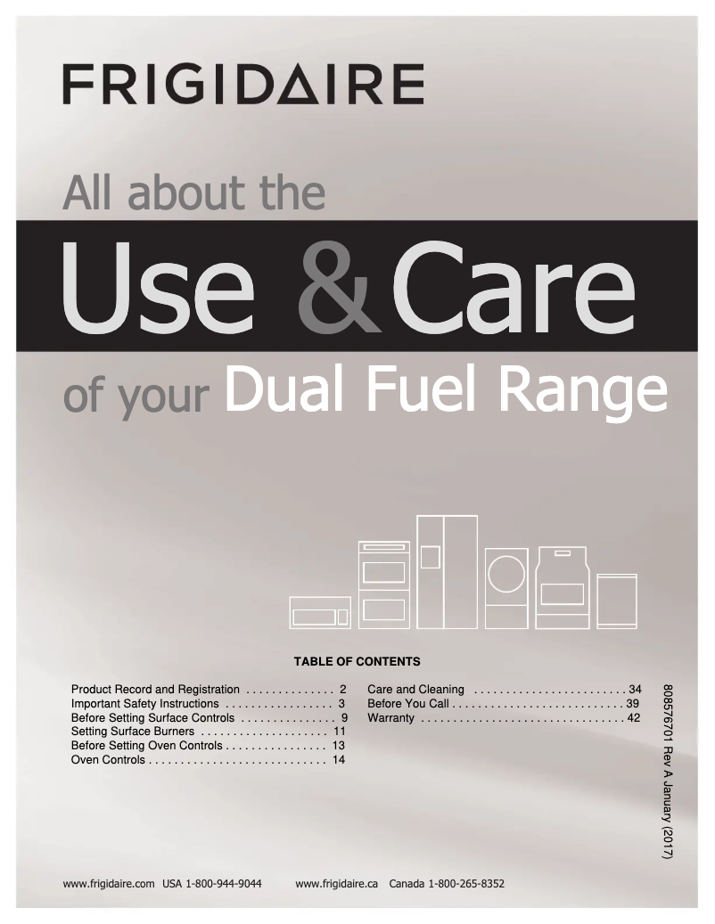 Page n°1 - Mode d'emploi Frigidaire FGDF4085TS