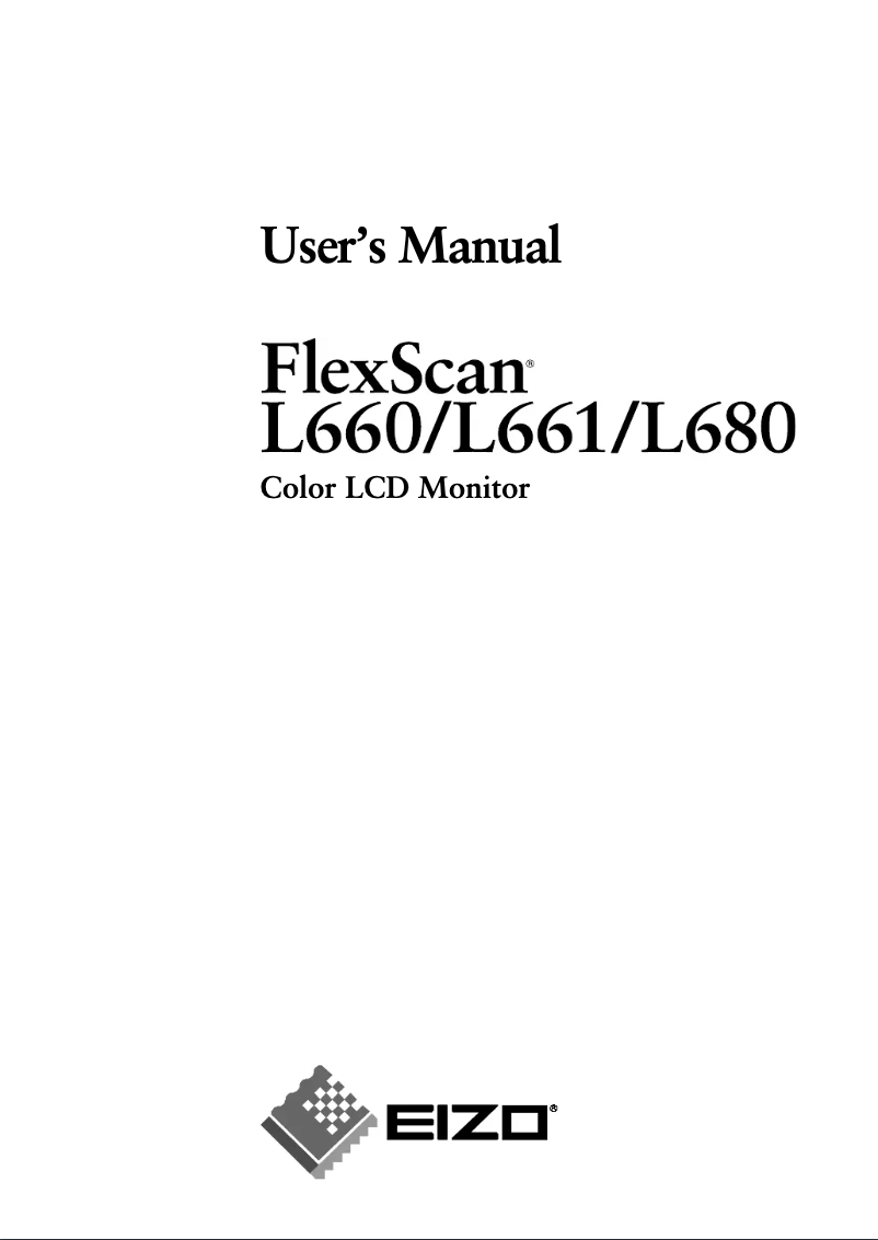 Page 1 de la notice Manuel utilisateur Eizo FlexScan L680