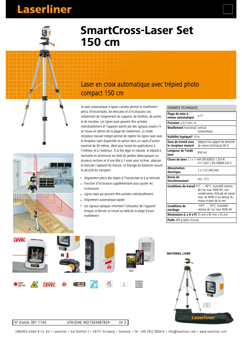 Image de la première page du manuel de l'appareil SmartCross-Laser