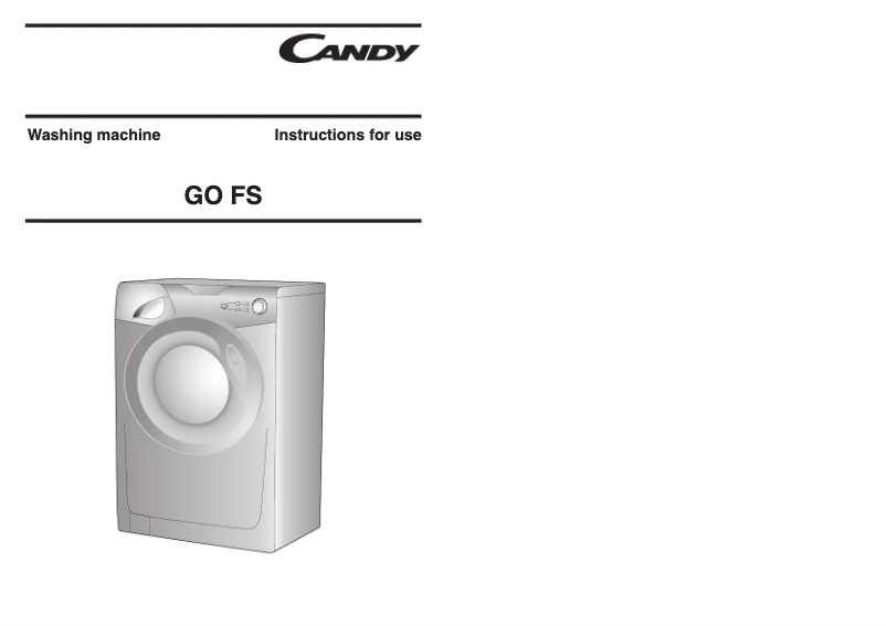 Page n°1 - Manuel utilisateur Candy GO FS272-80