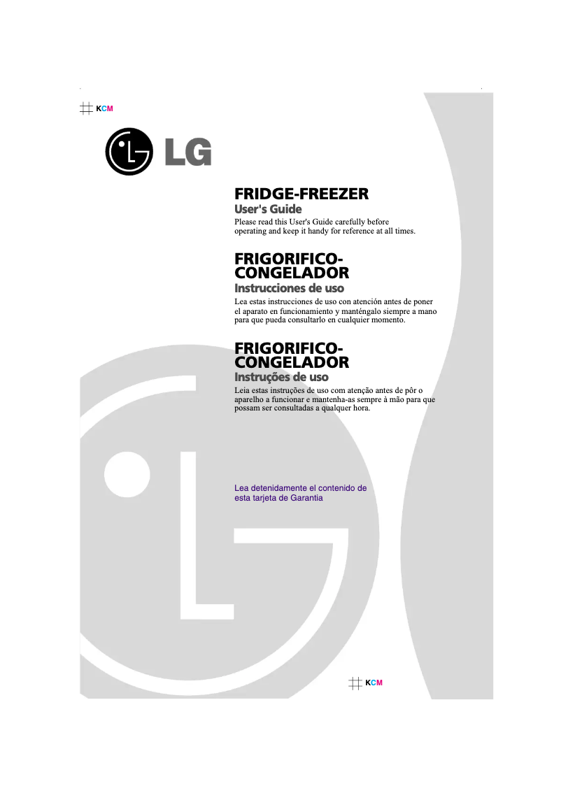 Page 1 de la notice Manuel utilisateur LG GR-3992EW