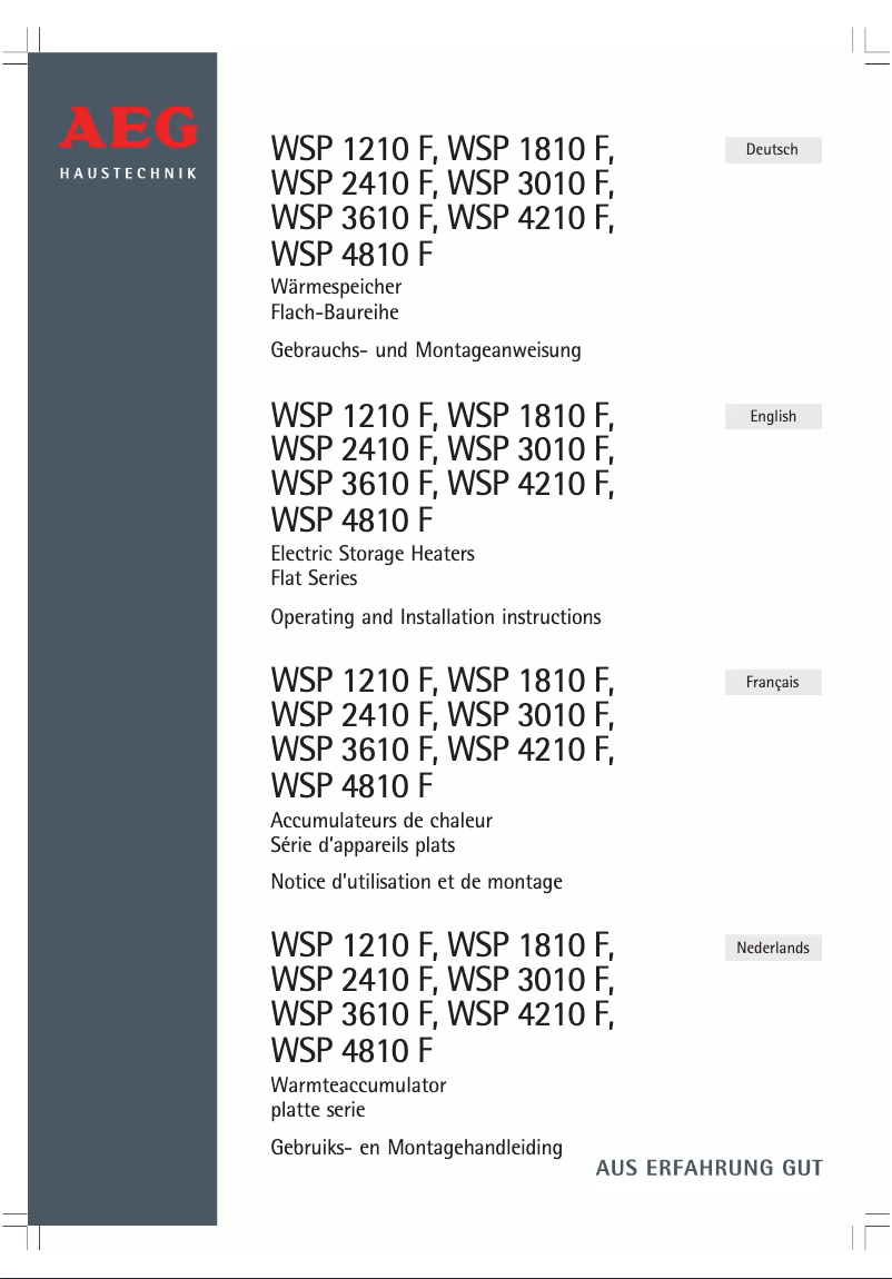 Image de la première page du manuel de l'appareil WSP 4210 F