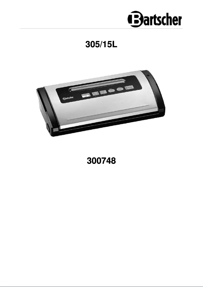 Page 1 de la notice Manuel utilisateur Bartscher 300748