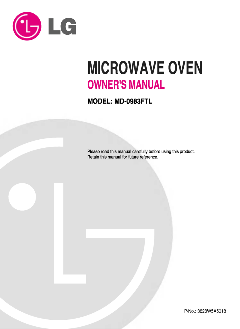 Page n°1 - Manuel utilisateur LG MD-0983FTL