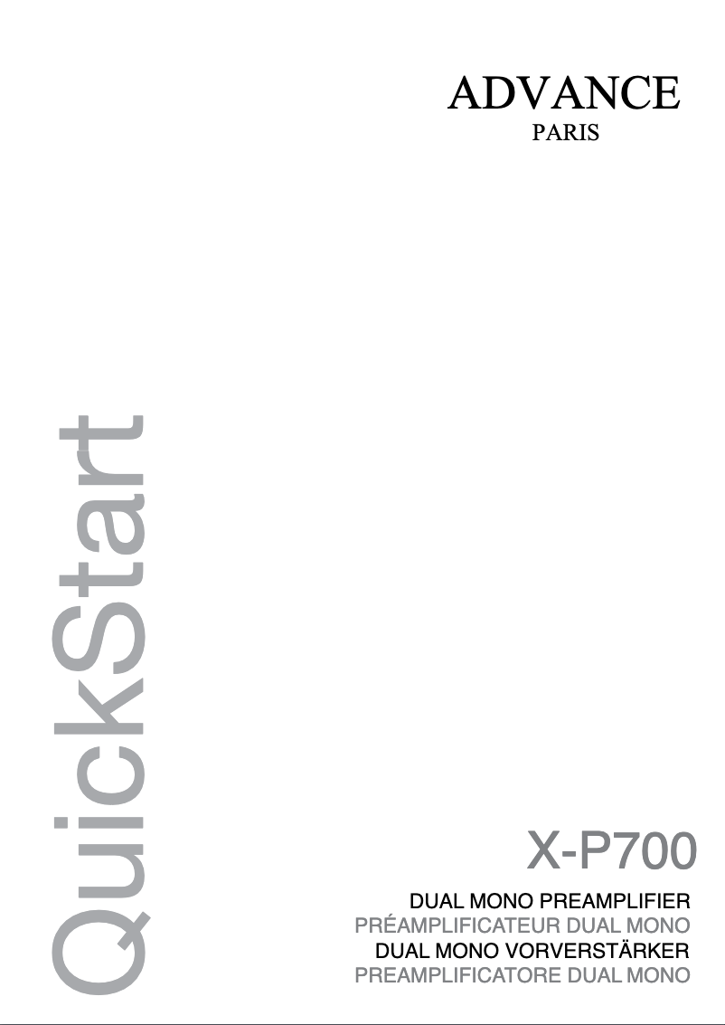 Page n°1 - Manuel utilisateur Advance X-P700