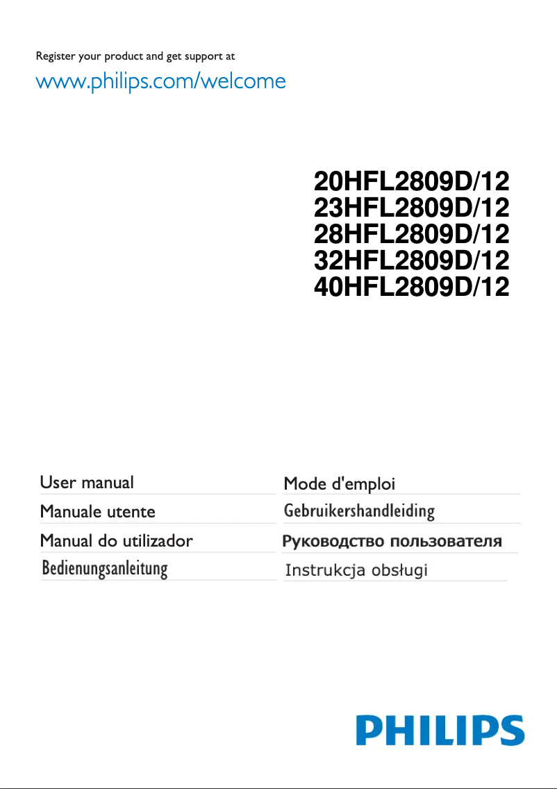 Page n°1 - Mode d'emploi Philips 20HFL2809D