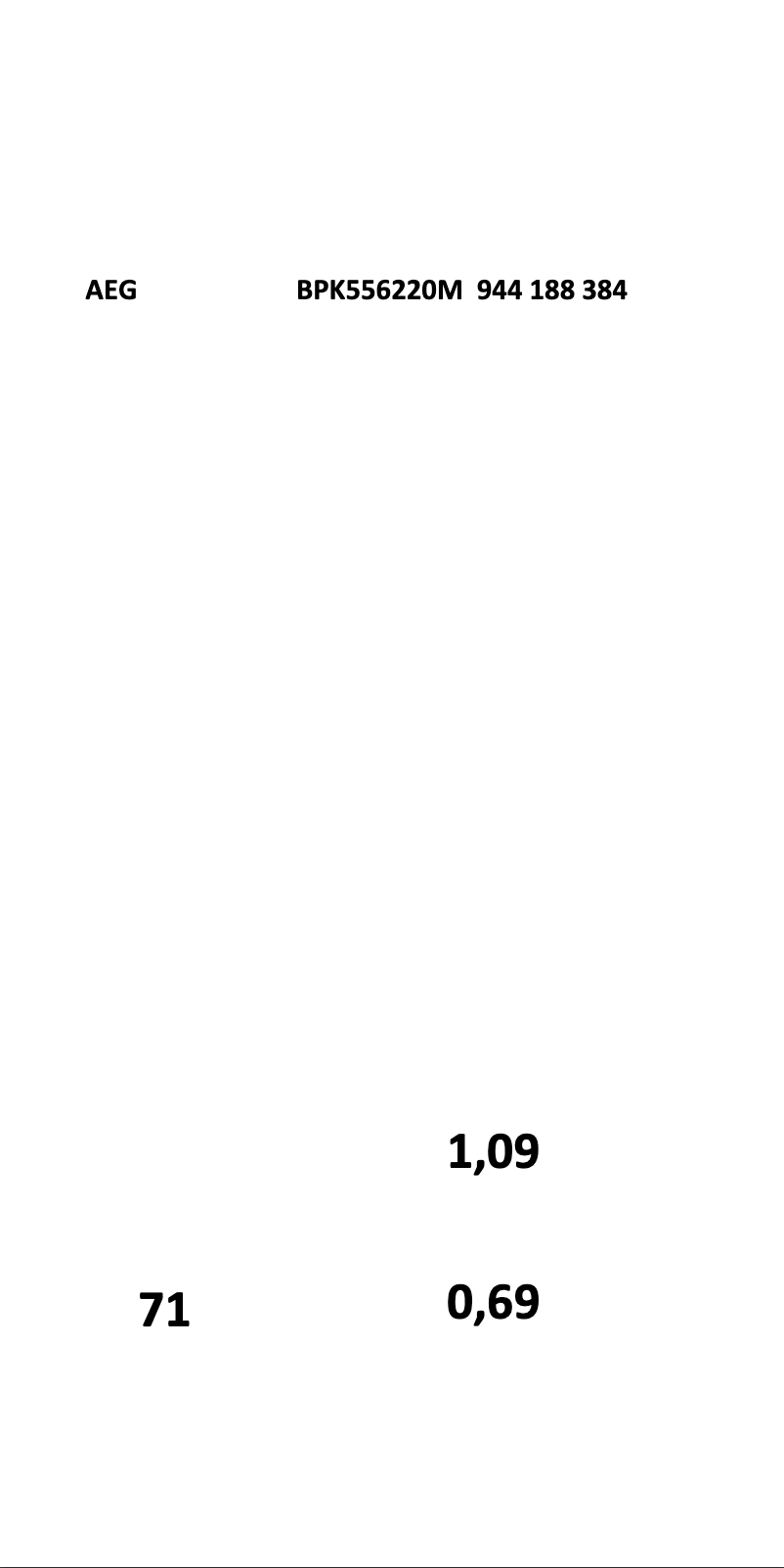 Página 1 del manual Etiqueta energética AEG BPK556220M