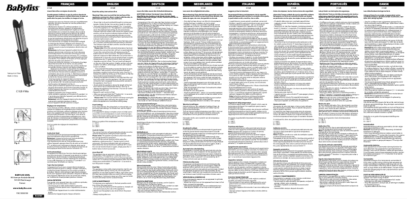 Page 1 de la notice Manuel utilisateur BaByliss Curl Styler Luxe C112E