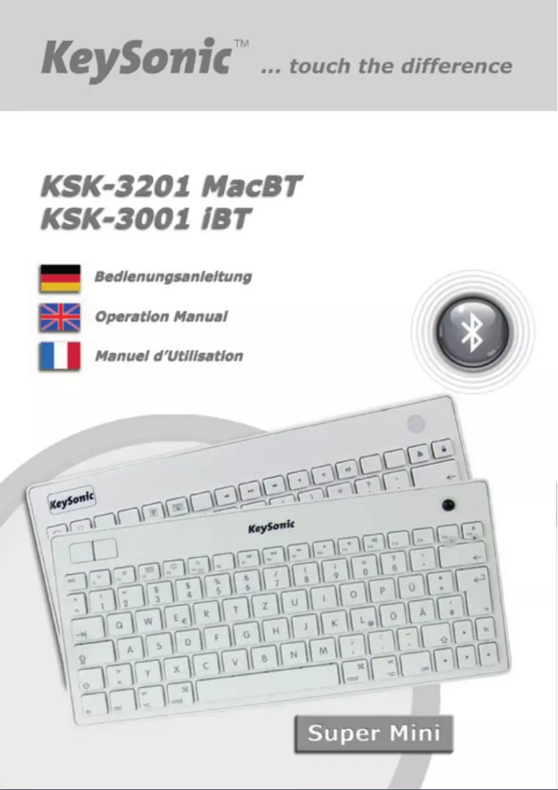 Page n°1 - Manuel utilisateur KeySonic KSK-3001 IBT