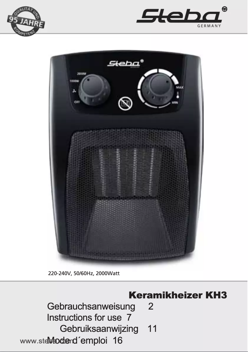 Page 1 de la notice Manuel utilisateur Steba KH 3