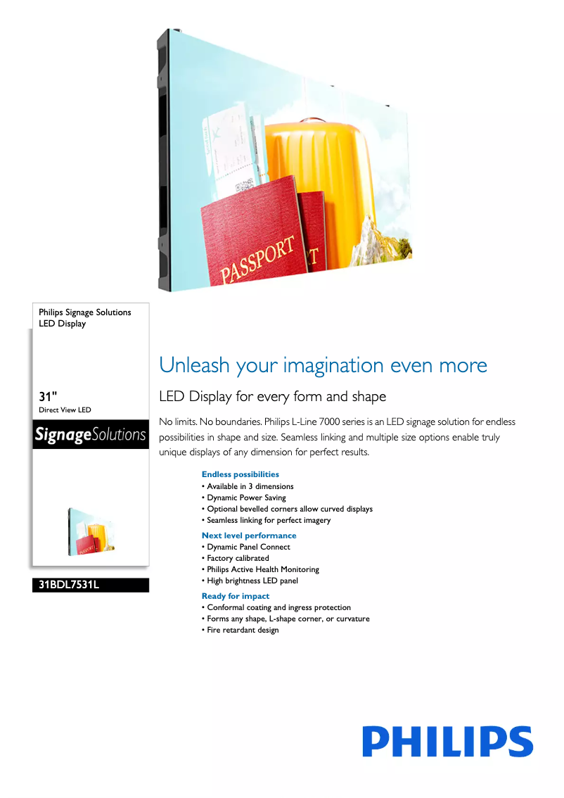 Página 1 del manual Ficha técnica Philips 31BDL7531L