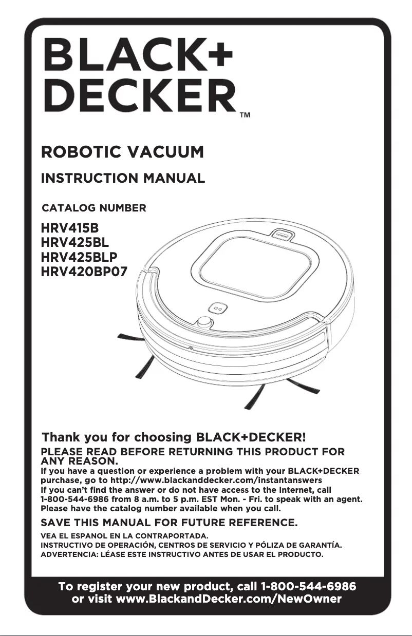 Page n°1 - Manuel utilisateur Black & Decker HRV415B00