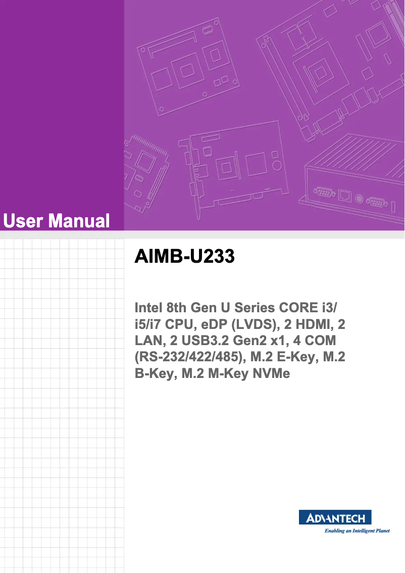 Page n°1 - Manuel utilisateur Advantech AIMB-U233