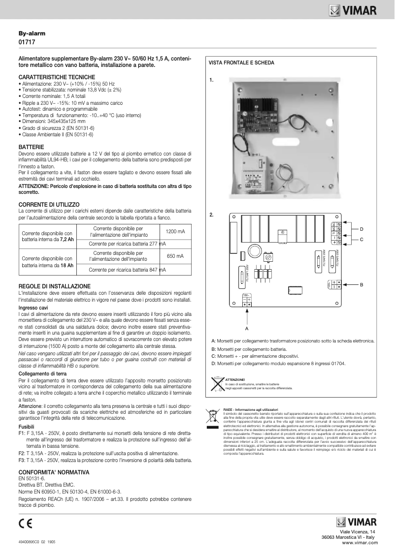 Page n°1 - Manuel utilisateur Vimar 01717