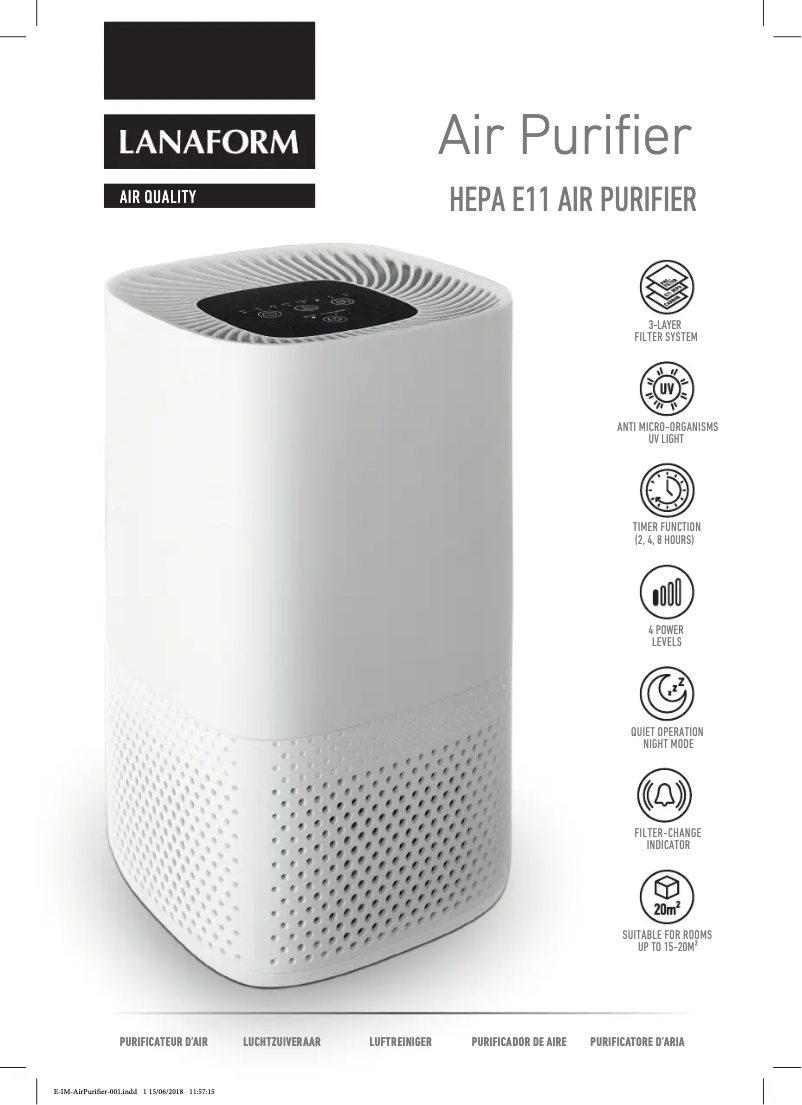 Page n°1 - Manuel utilisateur Lanaform Air Purifier