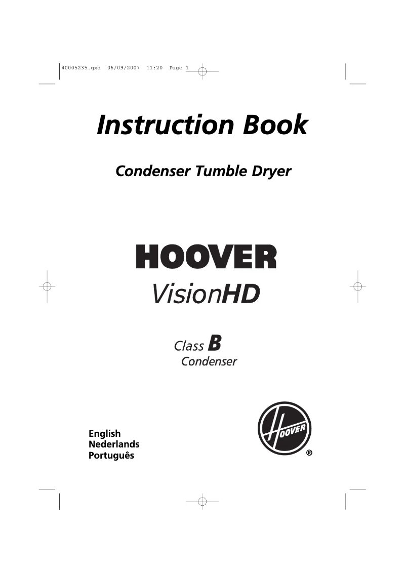 Page n°1 - Manuel utilisateur Hoover VHC 781XT-14S