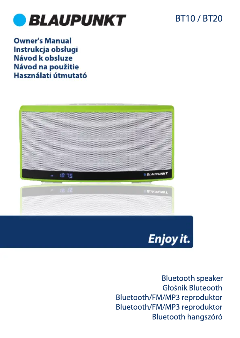Page 1 de la notice Manuel utilisateur Blaupunkt BT10RD