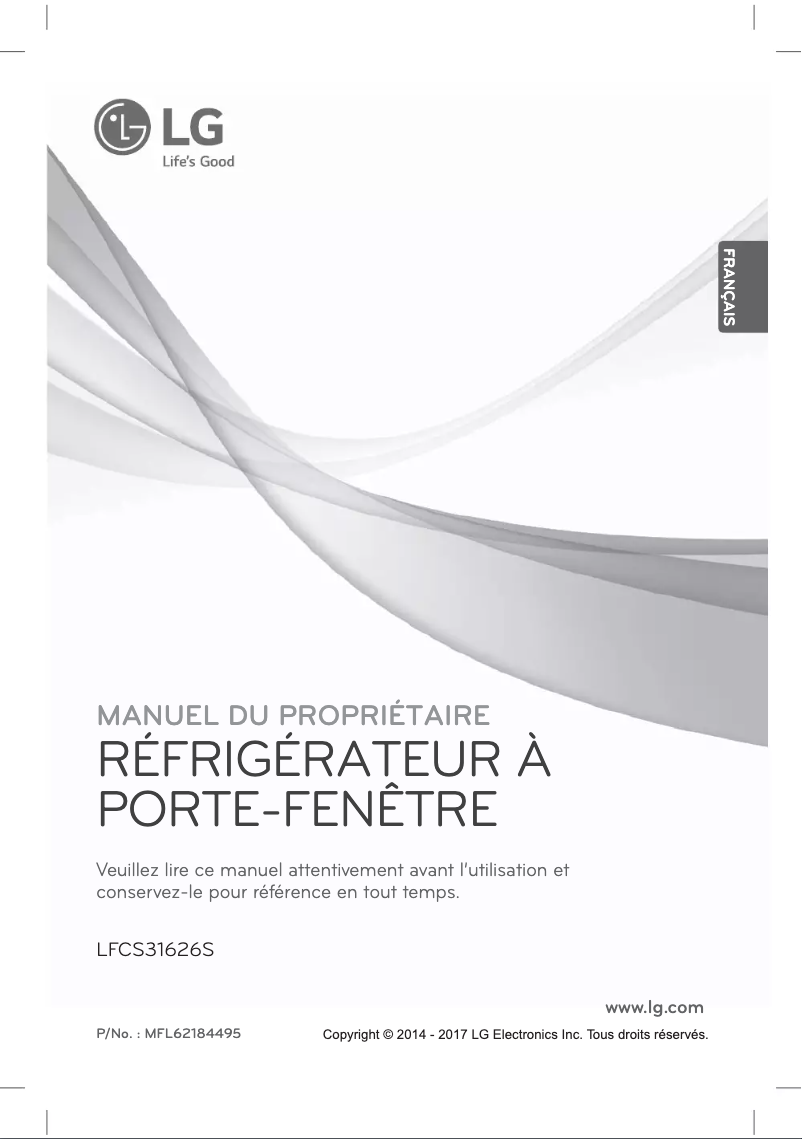 Page 1 de la notice Manuel utilisateur LG LFCS31626S