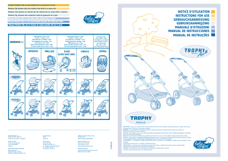 Page n°1 - Manuel utilisateur Bebe Confort Trophy Avenue Air 6