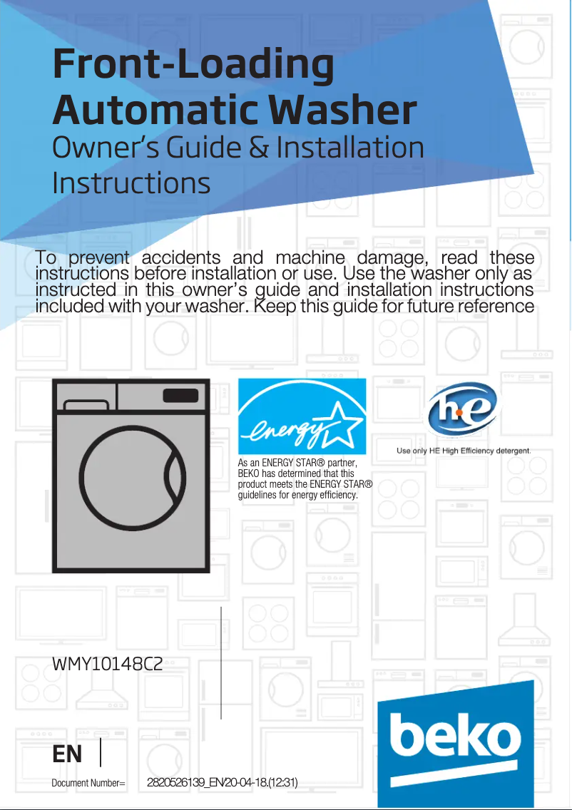Page 1 de la notice Manuel utilisateur Beko BEWADREC01