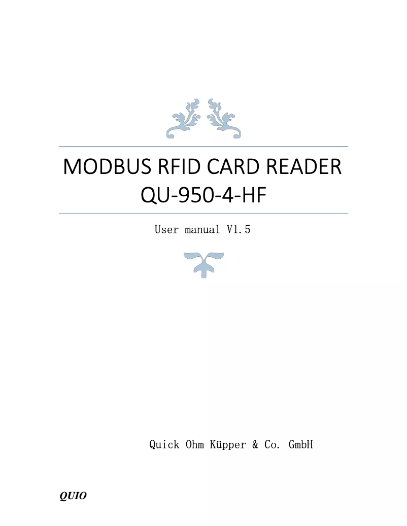 Image de la première page du manuel de l'appareil QM-950-4-HF-2.0