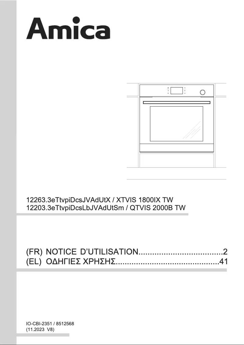 Page n°1 - Manuel utilisateur Amica QTVIS 2000B TW