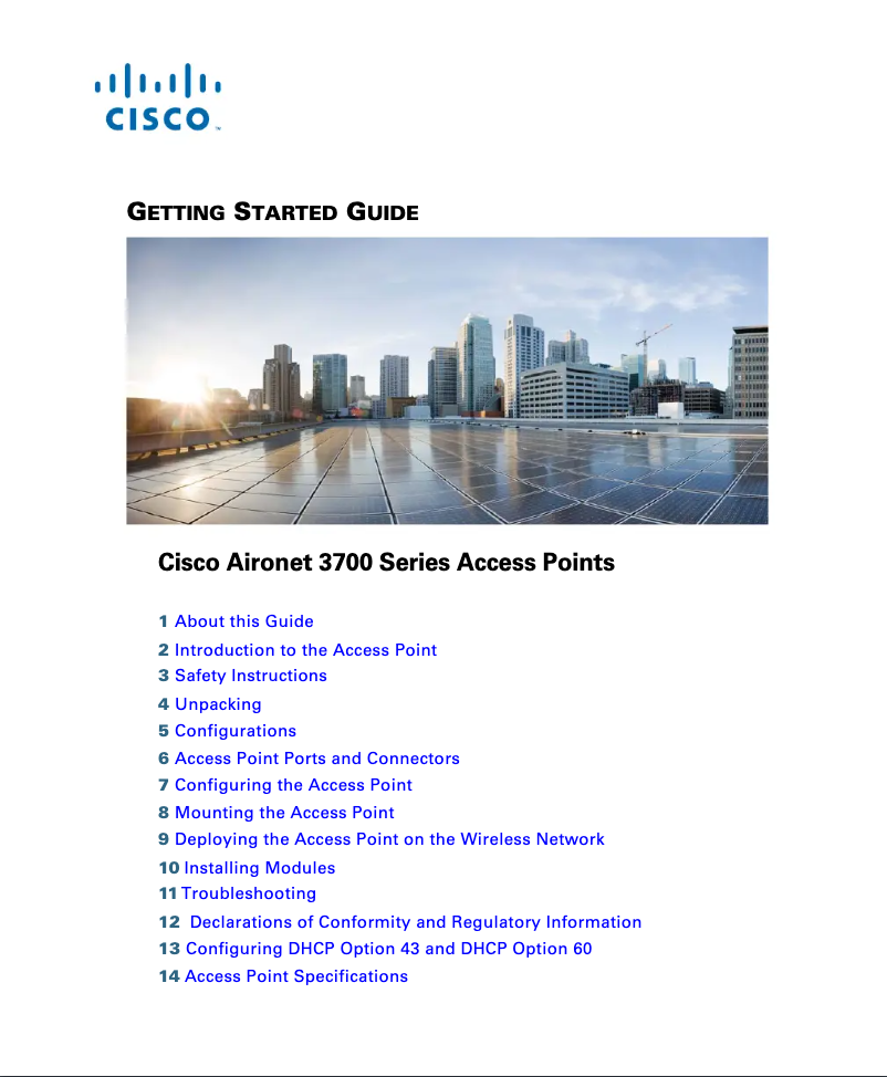 Page 1 de la notice Manuel utilisateur Cisco Aironet 3700E