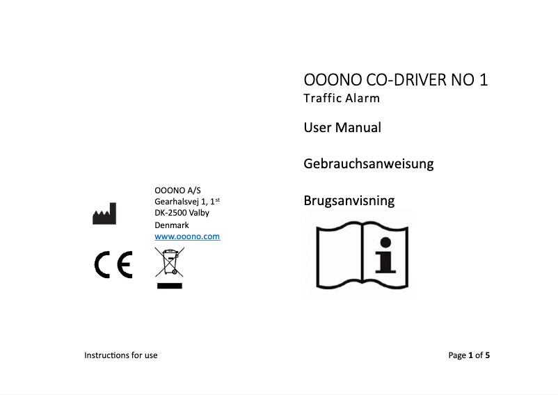 Imagen de la primera página del manual del dispositivo CO-DRIVER NO1