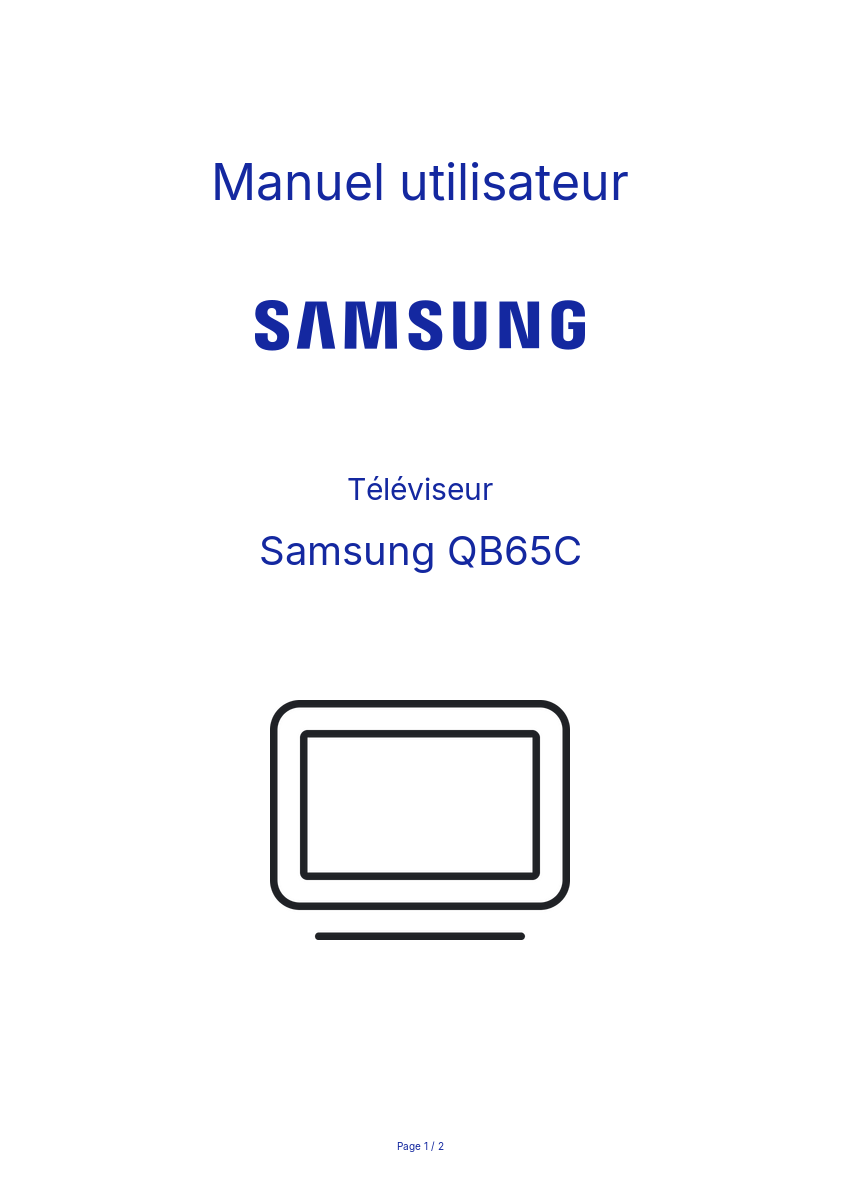 Page n°1 - Manuel utilisateur Samsung QB65C