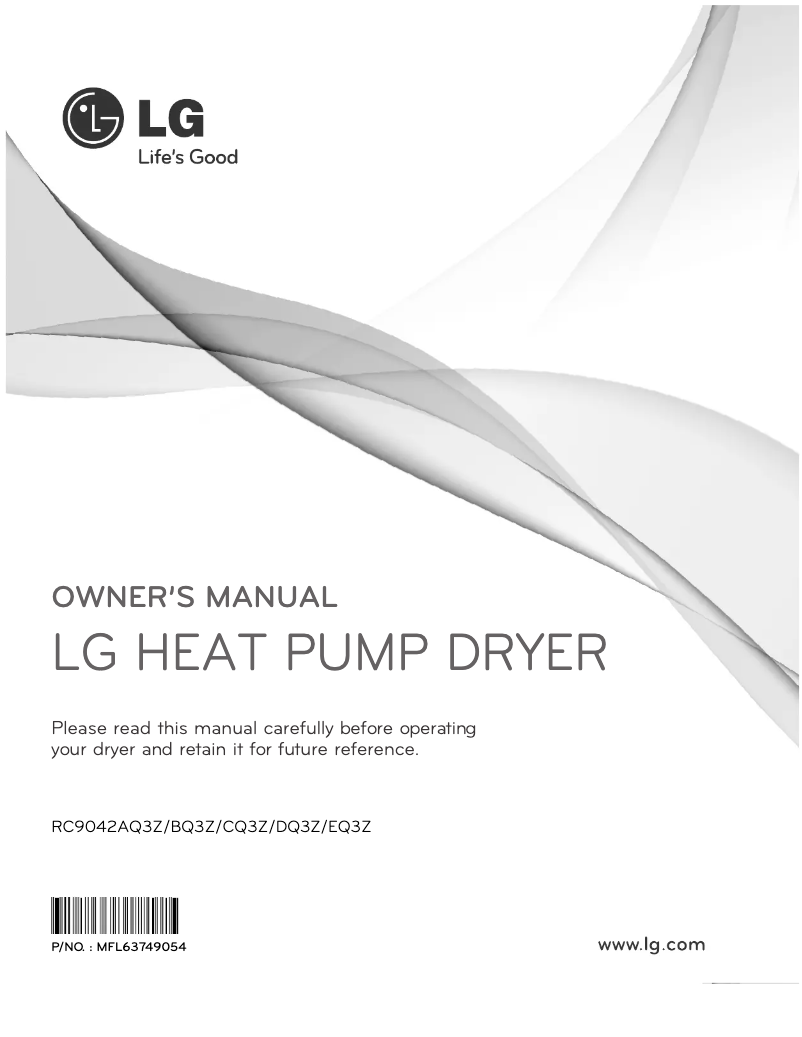 Page n°1 - Manuel utilisateur LG RC9042AQ3Z