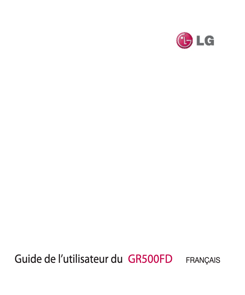 Page n°1 - Manuel utilisateur LG GR500FD