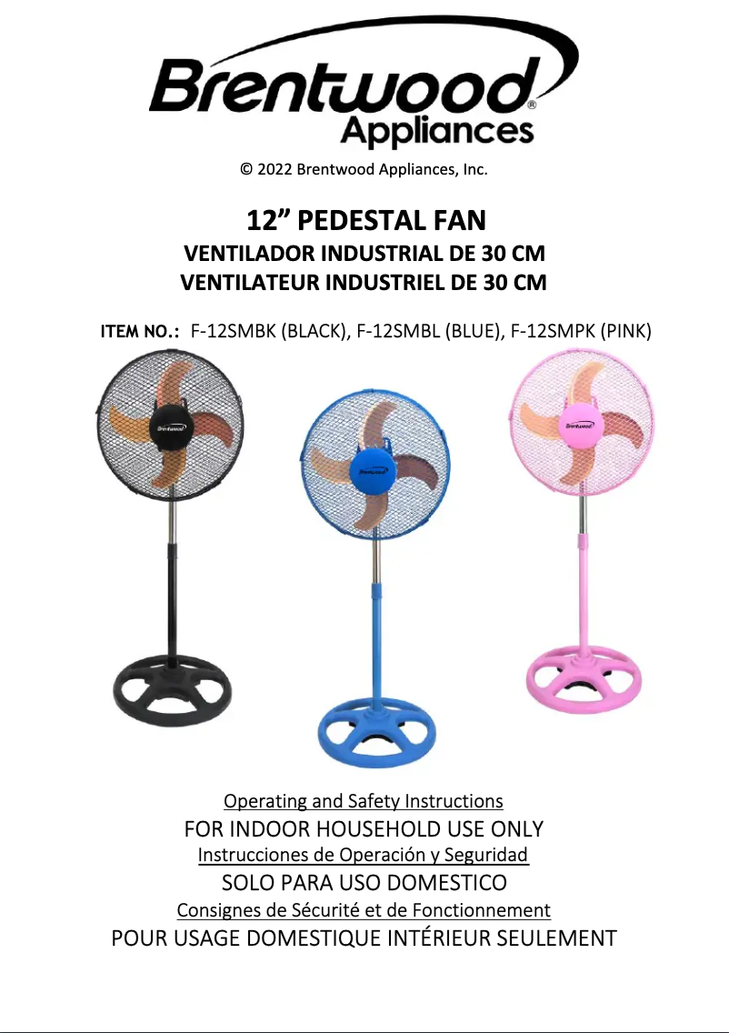 Página 1 del manual Manual de usuario Brentwood F-12SMPK